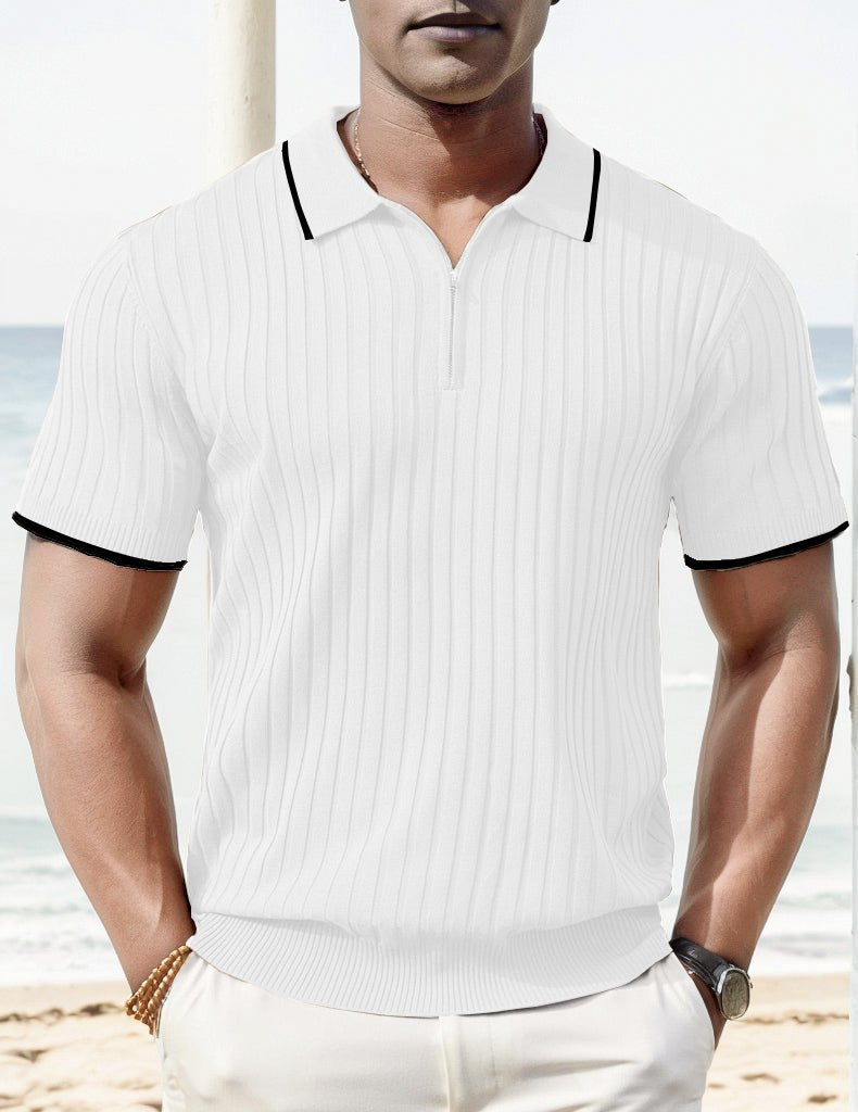 Aule Polo med Ribstrik – Komfort og Stil til Sommeren