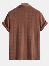 Strikket Polo med Geometrisk Jacquardmønster – Stilfuld & Behagelig Pasform