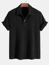 Strikket Polo med Geometrisk Jacquardmønster – Stilfuld & Behagelig Pasform