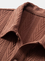 Strikket Polo med Geometrisk Jacquardmønster – Stilfuld & Behagelig Pasform