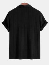 Strikket Polo med Geometrisk Jacquardmønster – Stilfuld & Behagelig Pasform