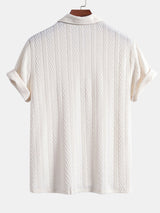 Strikket Polo med Geometrisk Jacquardmønster – Stilfuld & Behagelig Pasform