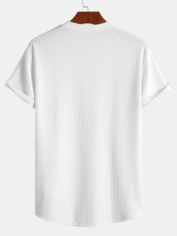 Massimo Ribbet T-shirt med Muskelpasform – Moderne og Strømlinet Look