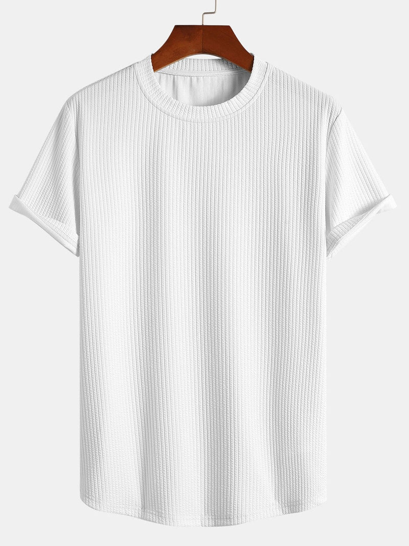 Massimo Ribbet T-shirt med Muskelpasform – Moderne og Strømlinet Look
