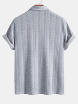 Strikket Polo med Geometrisk Jacquardmønster – Stilfuld & Behagelig Pasform