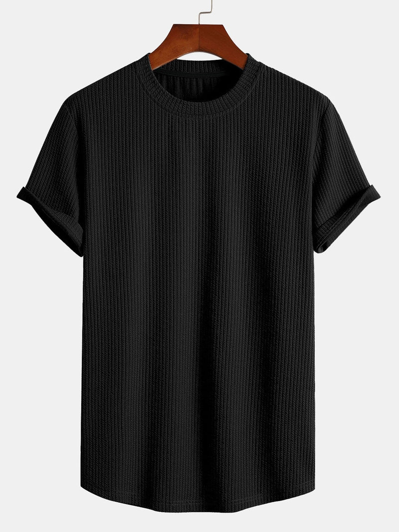 Massimo Ribbet T-shirt med Muskelpasform – Moderne og Strømlinet Look