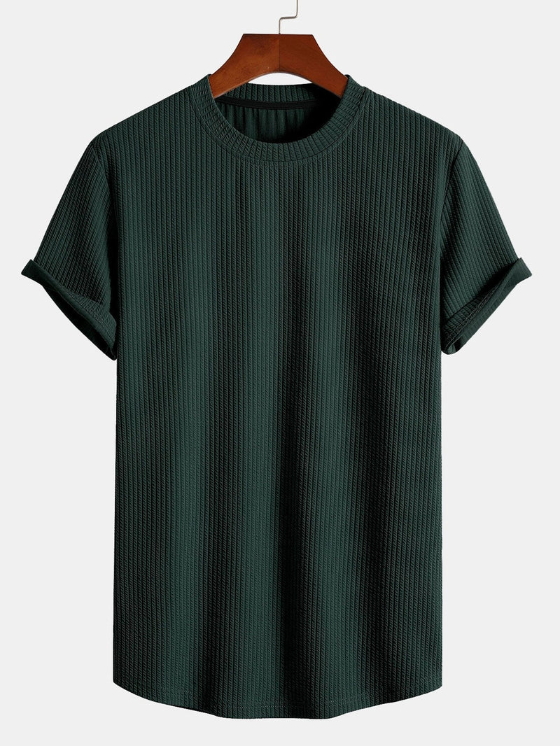 Massimo Ribbet T-shirt med Muskelpasform – Moderne og Strømlinet Look
