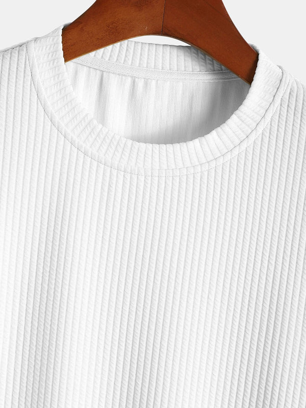 Massimo Ribbet T-shirt med Muskelpasform – Moderne og Strømlinet Look